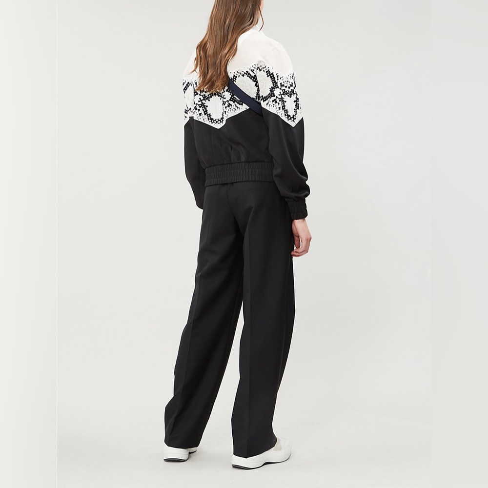 Maje Thelo Zipped Python-Print Sports-Jersey Jack… - image 4